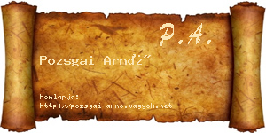 Pozsgai Arnó névjegykártya